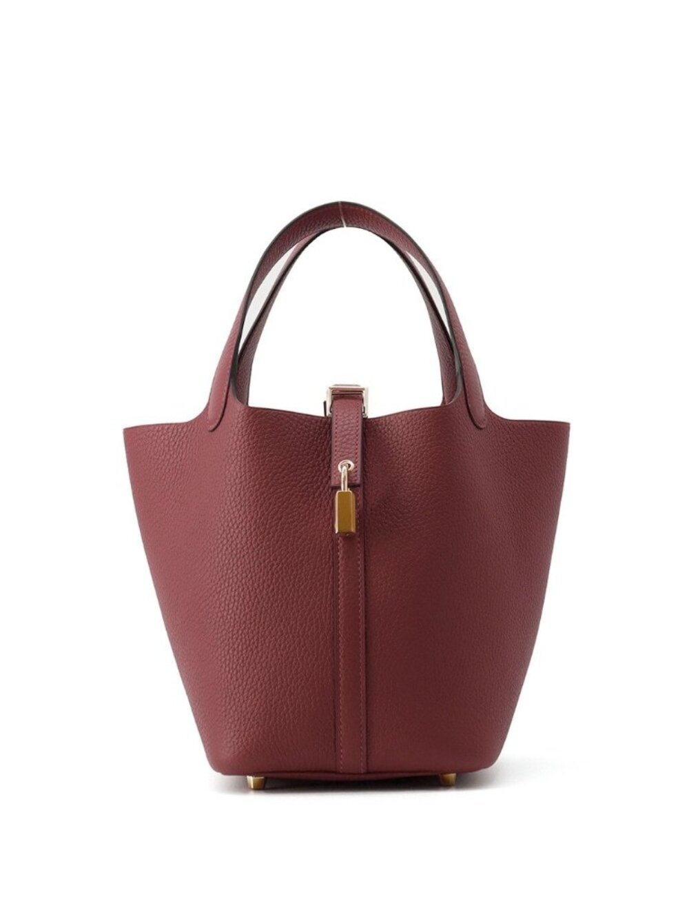 Hermes Handbag Picotin Lock PM Rouge Ash Gold Taurillon Clemence Tote